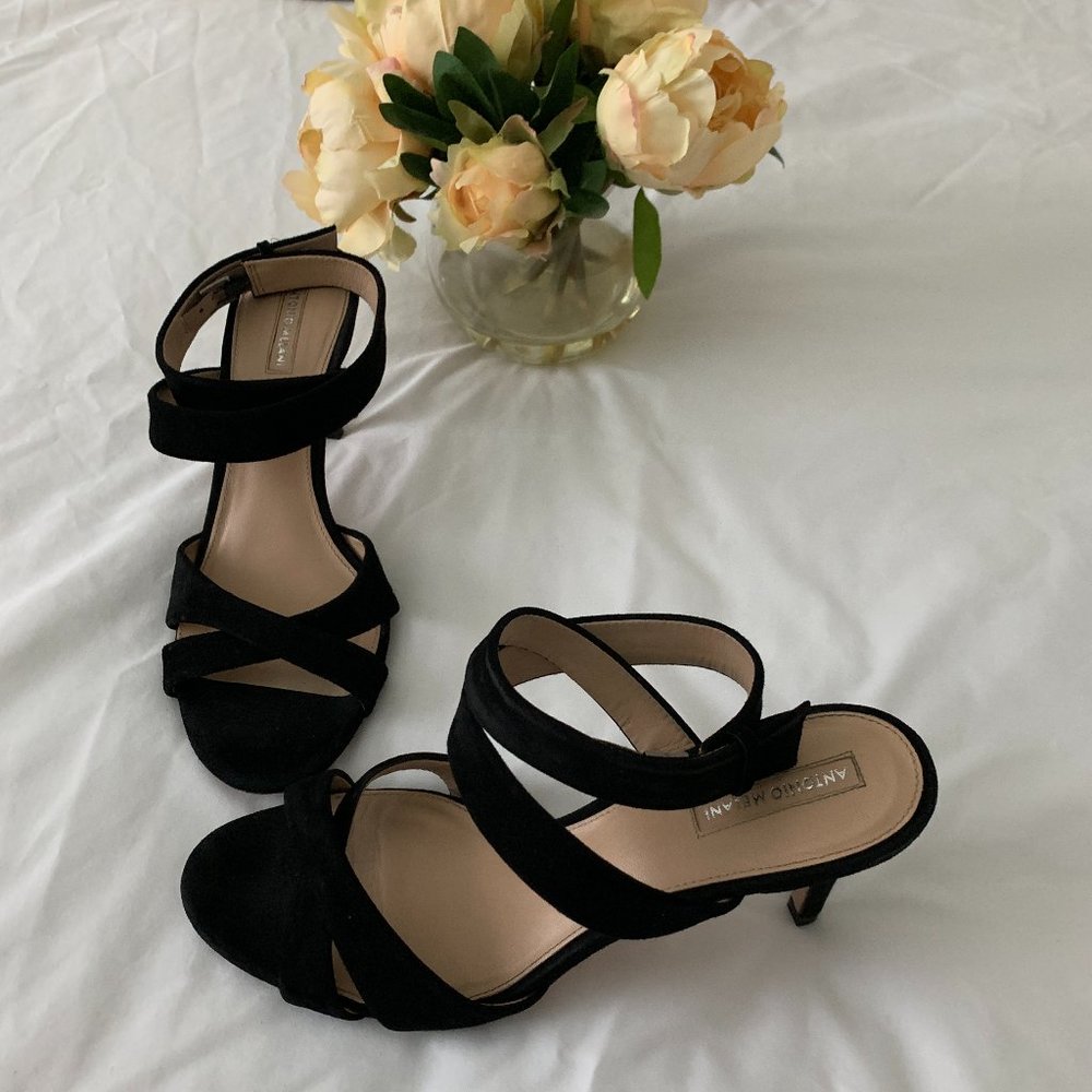 Antonio Melani Judena Women´s Black Ankle Strap Heels, Size 9 - Picture 1 of 16